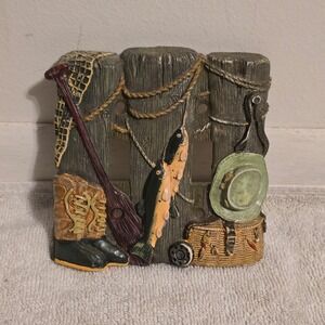 Unbranded Fishing Double Toggle Switch Plate Unisex OS Multicolor Resin Lodge